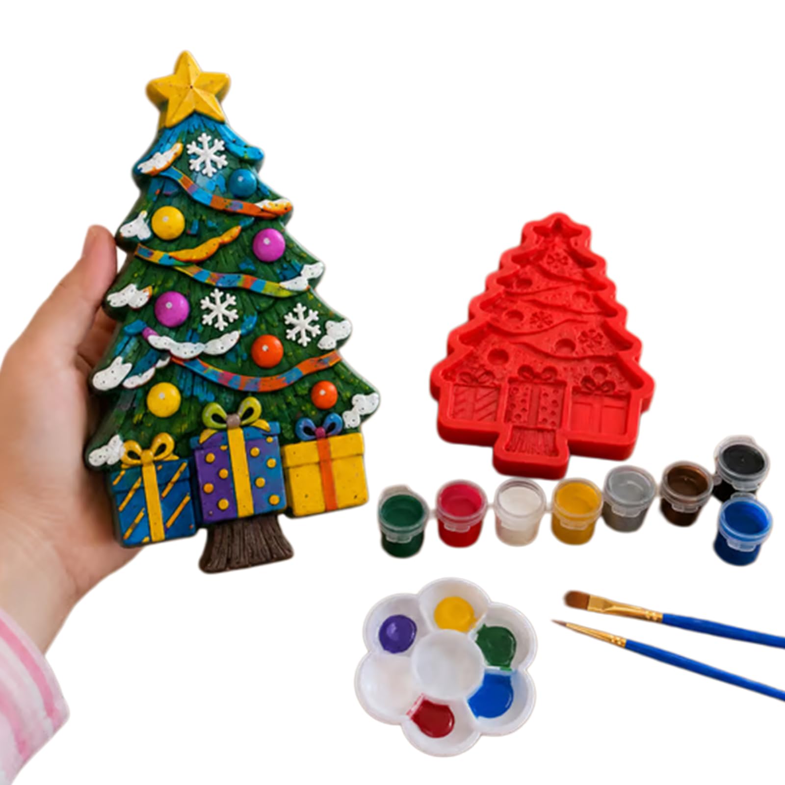 Kexpery DIY zestaw choinkowy do malowania z żywicy 3D wielokrotnego użytku | DIY Zestaw choinkowy do malowania z żywicy 3D wielokrotnego użytku idealny do precyzyjnych odlewów i starannego wykończenia