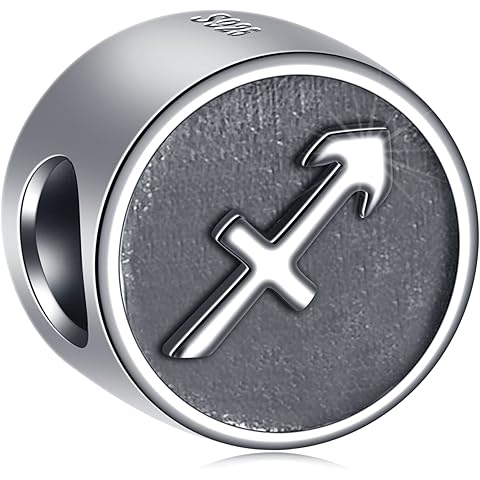 GLOWDAS Zodiac Sign Charms fit European Birthday Bracelet, Antique 925 Sterling Silver 12 Constellation Charm Beads, Gifts for Family/Lover/Friends