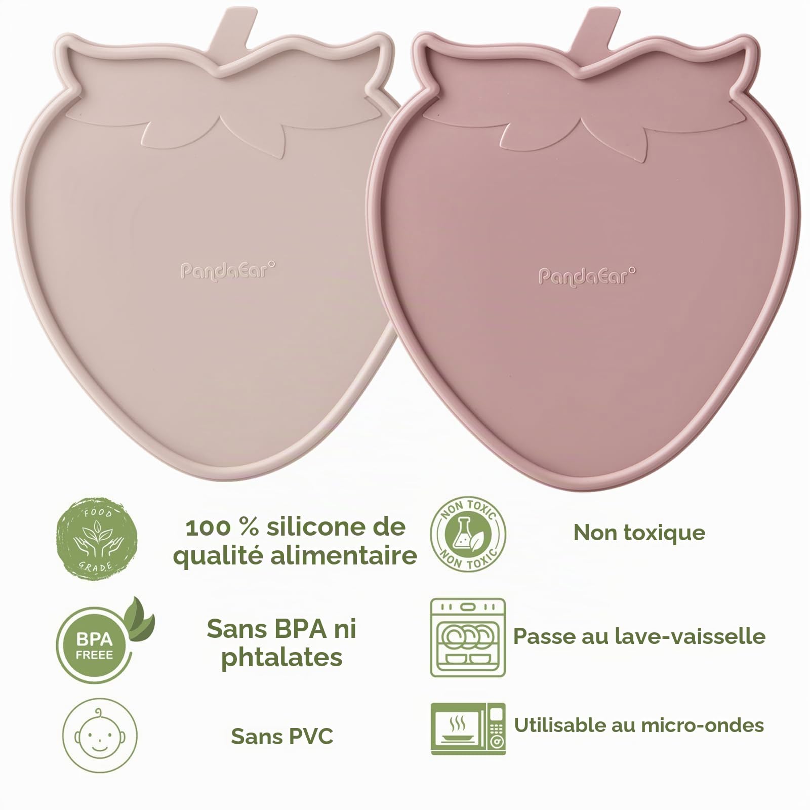 PandaEar Lot de 2 Moules à Sucettes pour Lait Maternel, Plateau de Congélation en Silicone 13 x 15 ml