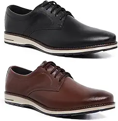 Kit 2 Pares Sapato Oxford Social Casual Moderno Elegante Masculino Preto e Marrom