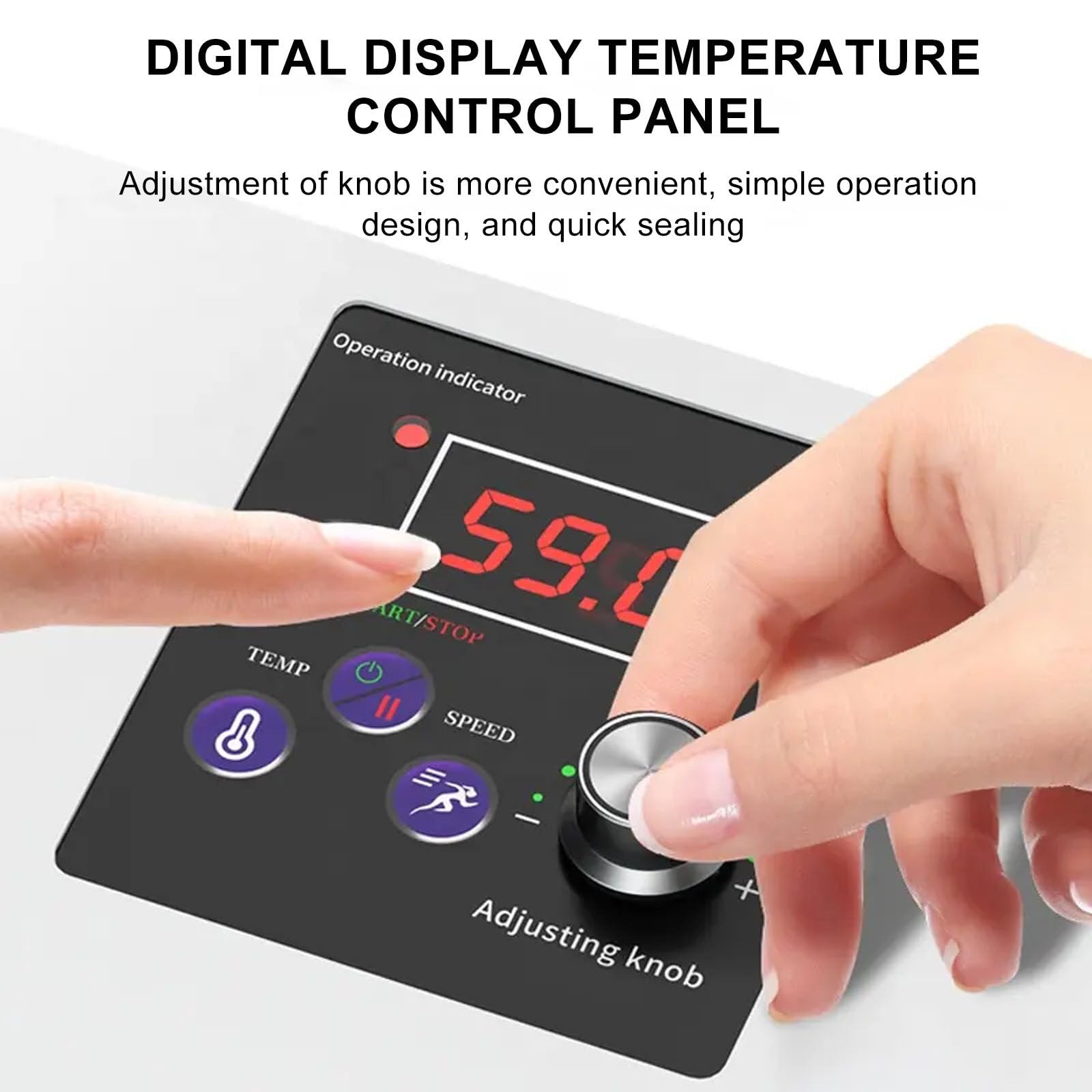 Sigillatrice automatica per sacchetti, sigillatrice termica di grado commerciale con controllo della temperatura digitale, Sigillante elettrico per sacchetti per snack da 300 W, sigillante a nastro