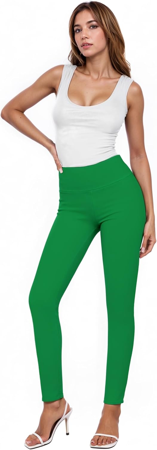 Hybrid & Company Women Stretch Skinny Dress Pants Nylon Ponte Pull On Office Leggings Trousers