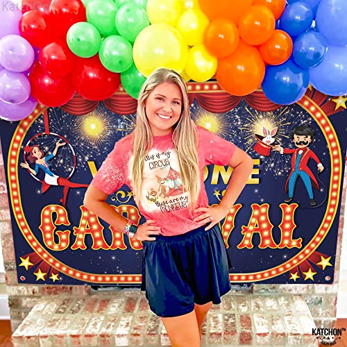 Image of KatchOn, Welcome to The Carnival Banner - XtraLarge, 72x44 Inch | Carnival Decorations | Carnival Backdrop for Birthday Party | Carnival Theme Party Decorations | Carnival Banner for Circus Decoration