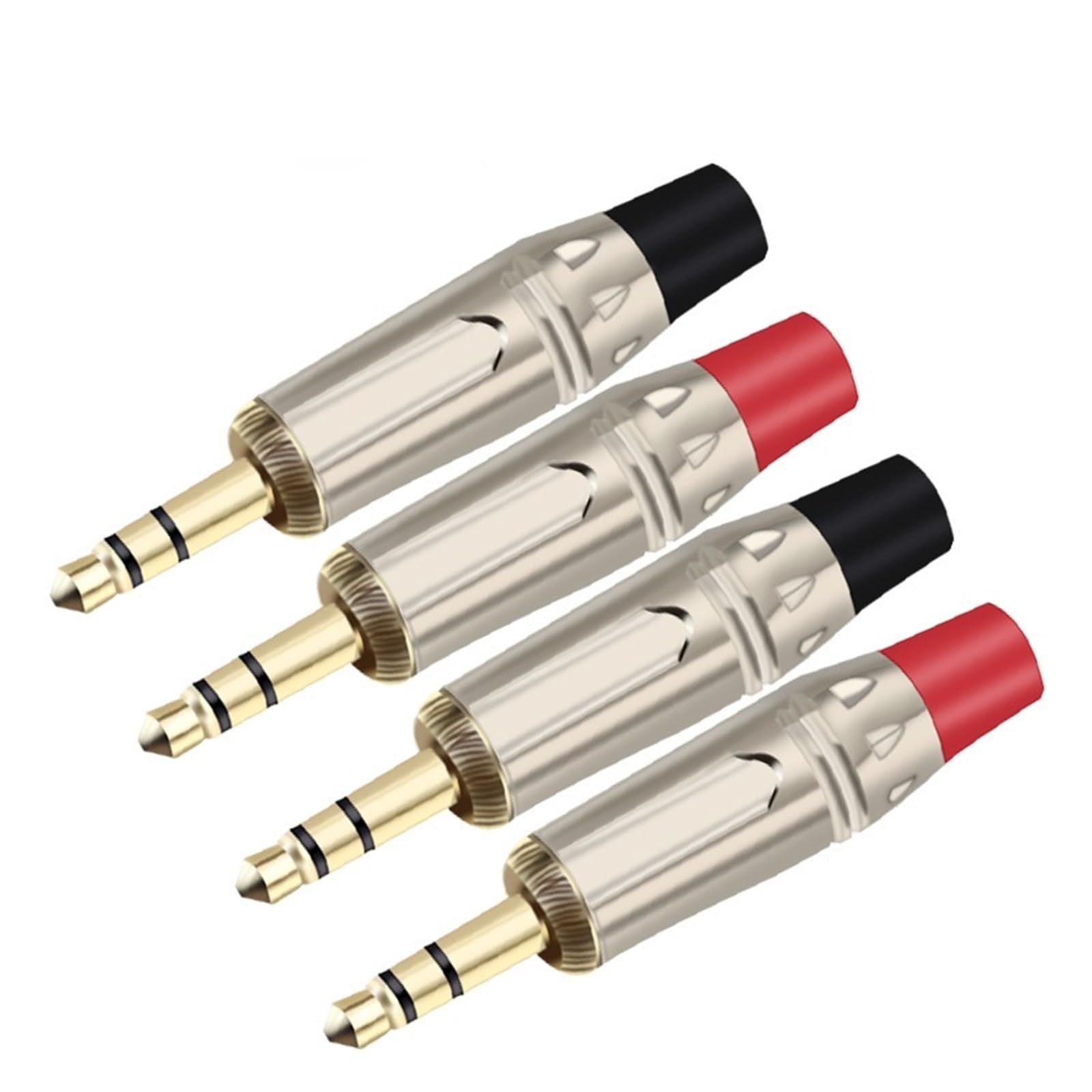 2 szt. Jack 3,5 mm 3-biegunowe męskie złącze wtykowe stereo, złącze do lutowania, 3-pinowe, 3,5 mm, wtyczka zestaw słuchawkowy słuchawki DIY (1 x czarny, 1 x czerwony)