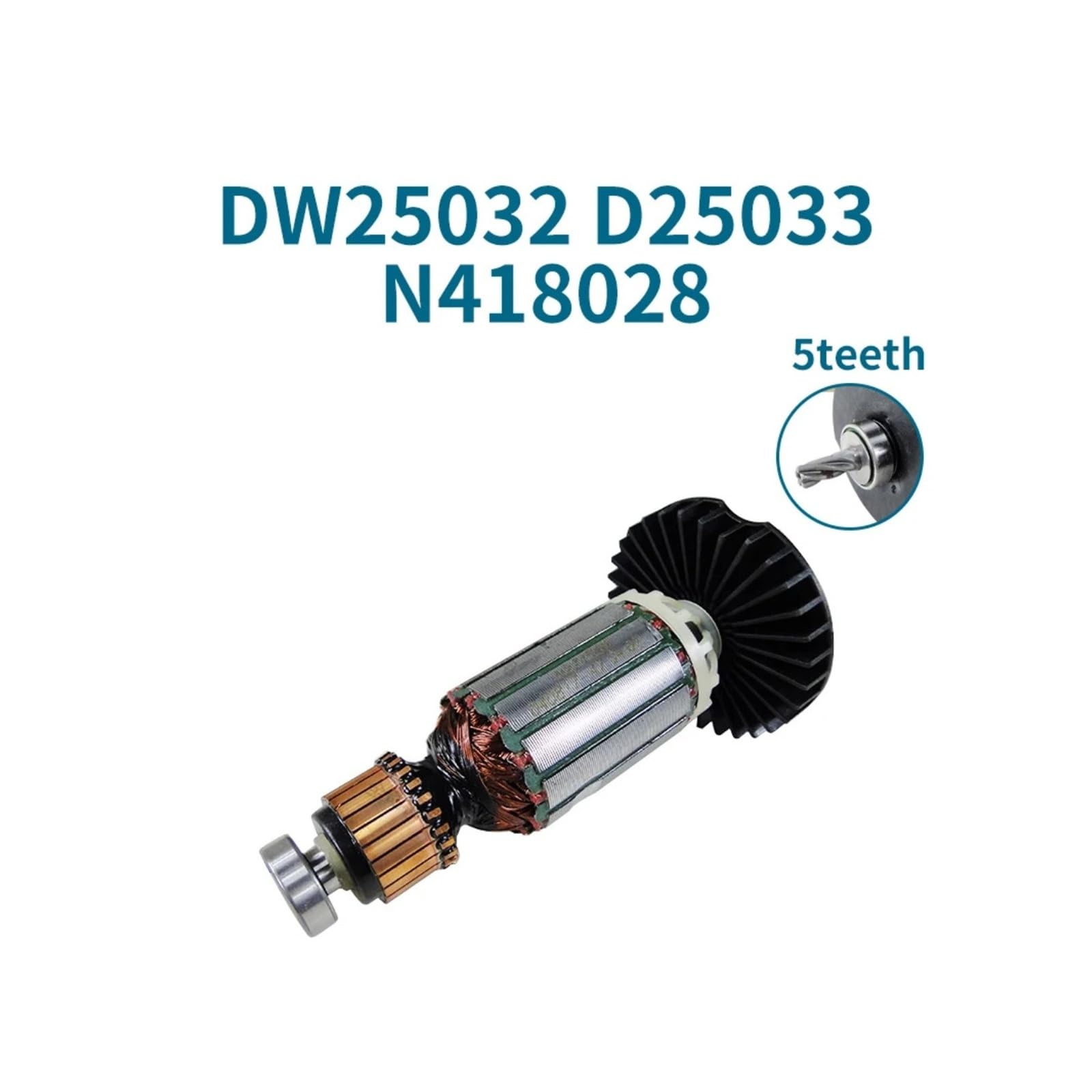 Reemplazo De Piezas De Herramientas Eléctricas De Anclaje De Bobina De Martillo De Rotor De Armadura AC220-240V,(Compatible For Dewalt DW25032 D25033 N418028)
