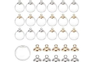 PH PandaHall Clear Glass 16mm Crystal Globe Ornaments for Jewelry Making & Home Decor