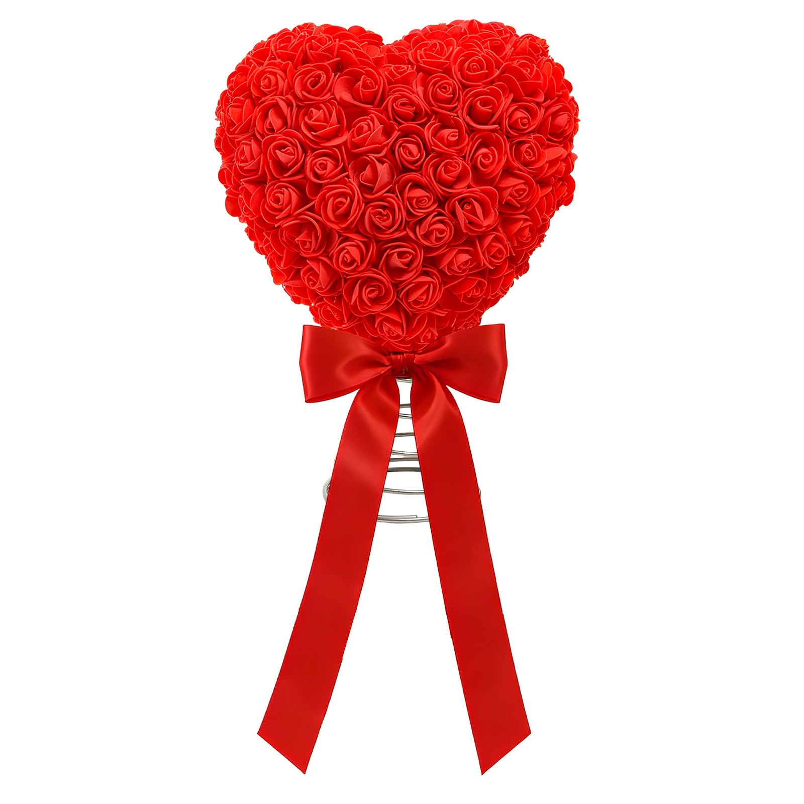 Rose Heart Bowknot Decoration for Holiday Tree Top Valentine ' s and Special Event Deck