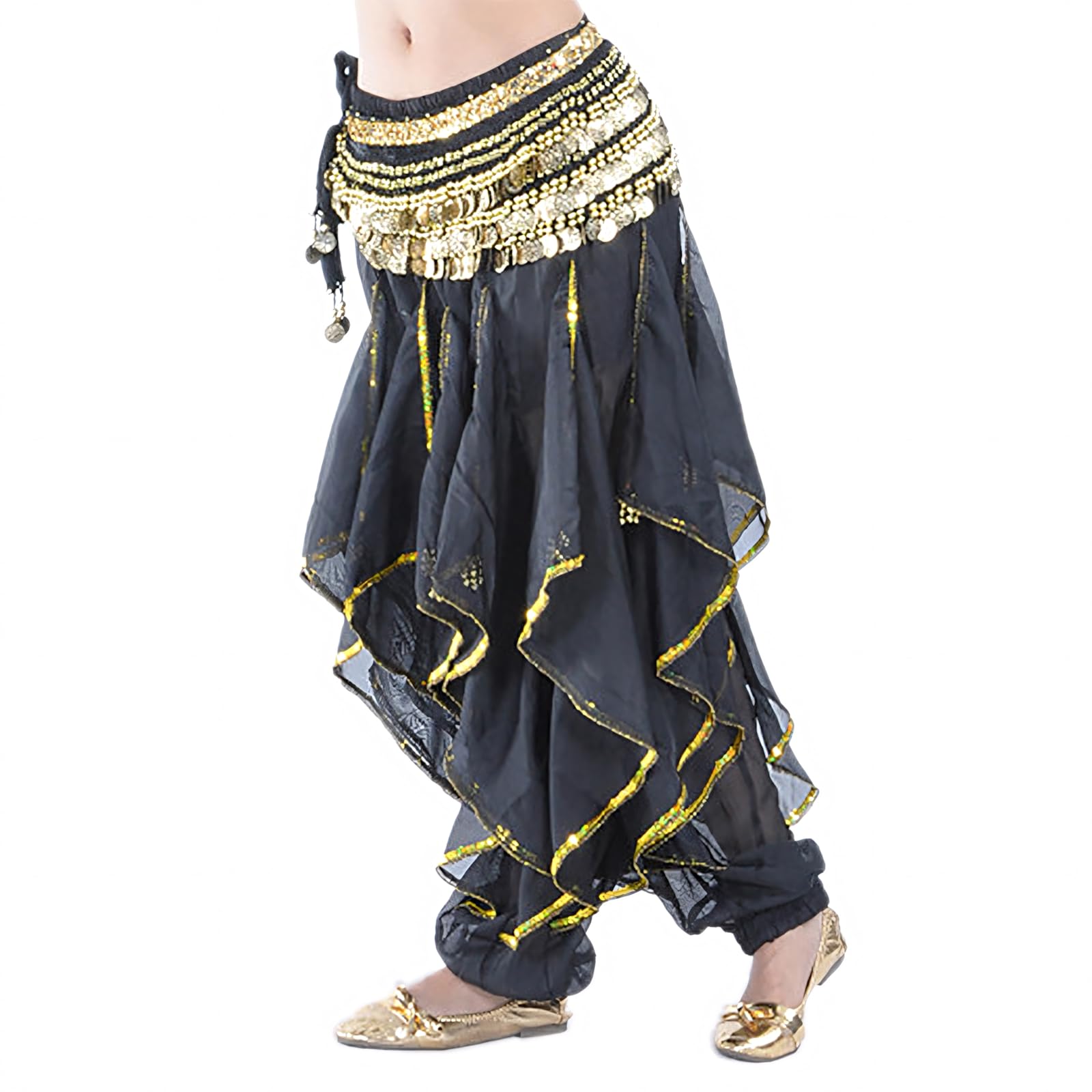Pantalon Harem de Danse du Ventre Pantalon Baggy Tribal Arabe Halloween