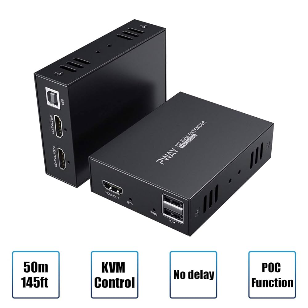 Amazon.co.jp: PW-HT225HK-B HDMI KVM USB エクステンダー 165ft