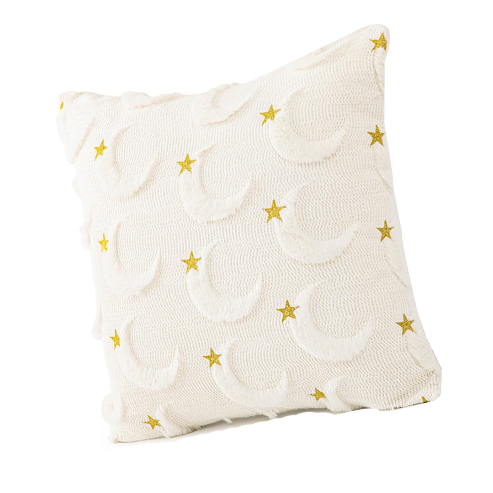Elnwnnkc Plushes Pillowcase with Luxurious Sequins Embroidery Star and Pattern Enhances Home Aesthetic 450x450mm Soft Decorative Pillowcase