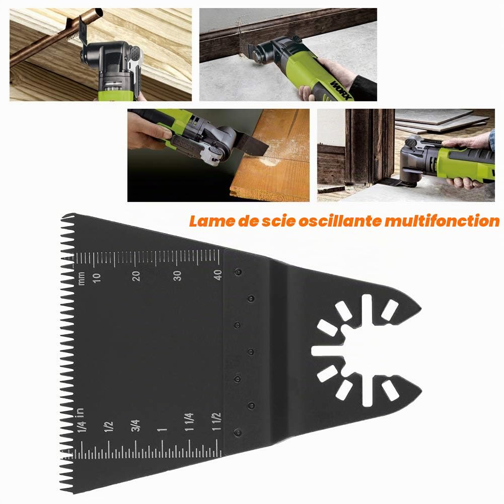 Artillery Lame de Scie Oscillante, 5pcs 65mm Outil Multifonction Accessoires Kit pour Plastique, Bois, Métal, Universelle Fein Multimaster, Dremel, Bosch, Makita, Dewalt