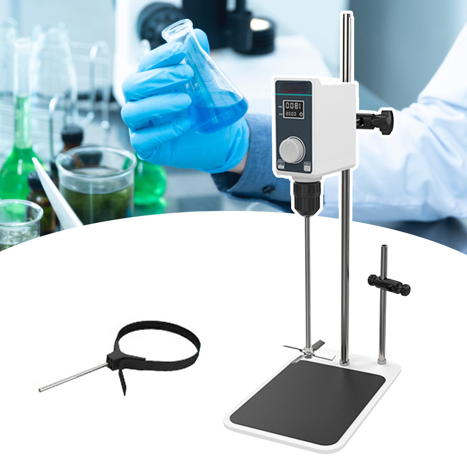 Digitaler Elektrischer Rührer - 10L/20L Drehzahlmischer mit Edelstahl-Paddel, Drehzahleinstellung & Timer-Funktionen für Laborgebrauch