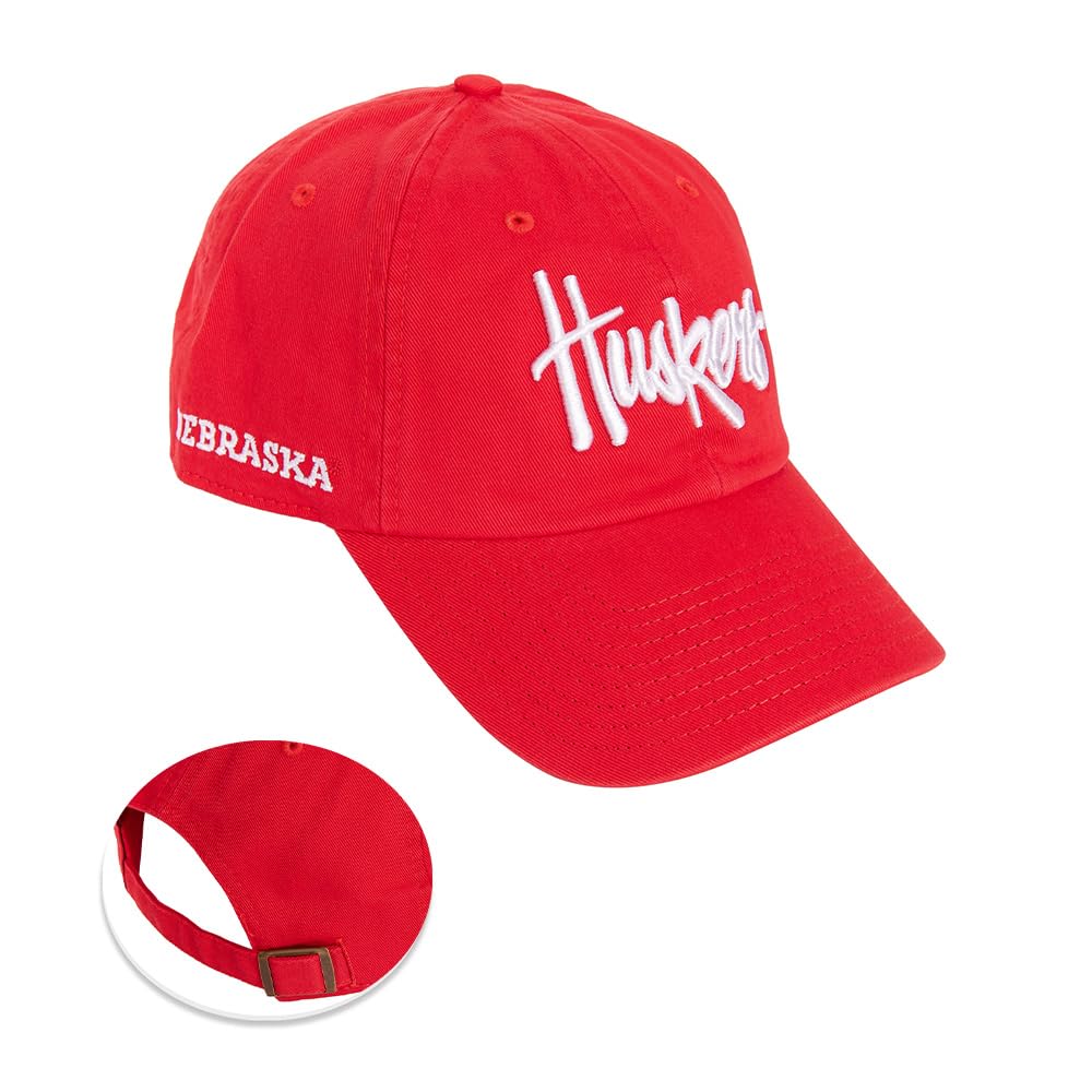 Desert Cactus Official Nebraska Huskers Baseball Cap - Adjustable Red Hat With Embroidered Logo, Style D1