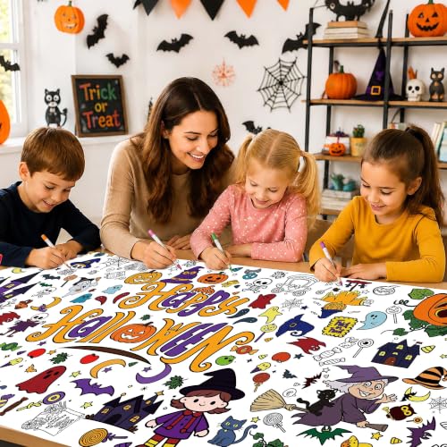 Halloween Crafts for Kids - Halloween Giant Coloring Tablecloth/Poster - image 6