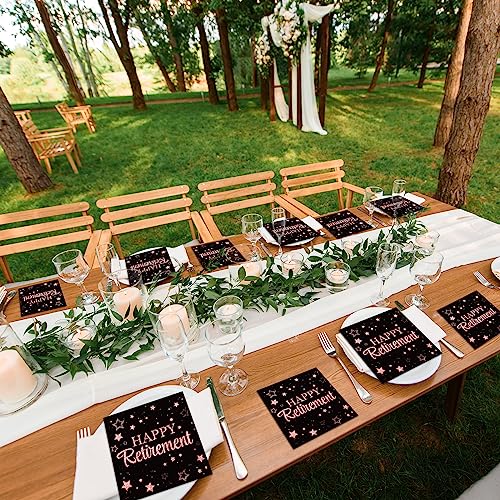50 Pack Retirement Paper Napkins Retirement Party Decorations Happy Farewell Napkins Celebration Party Supplies Farewell We Will Miss You For Retirement Party Decorations Favors Rose Gold #TOP5