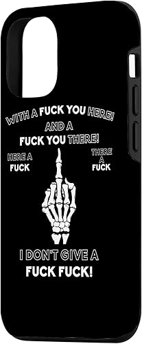 Vista 74 de Funda para iPhone 13 Pro Max Skeleton Middle Finger F You Pun Humor para adultos