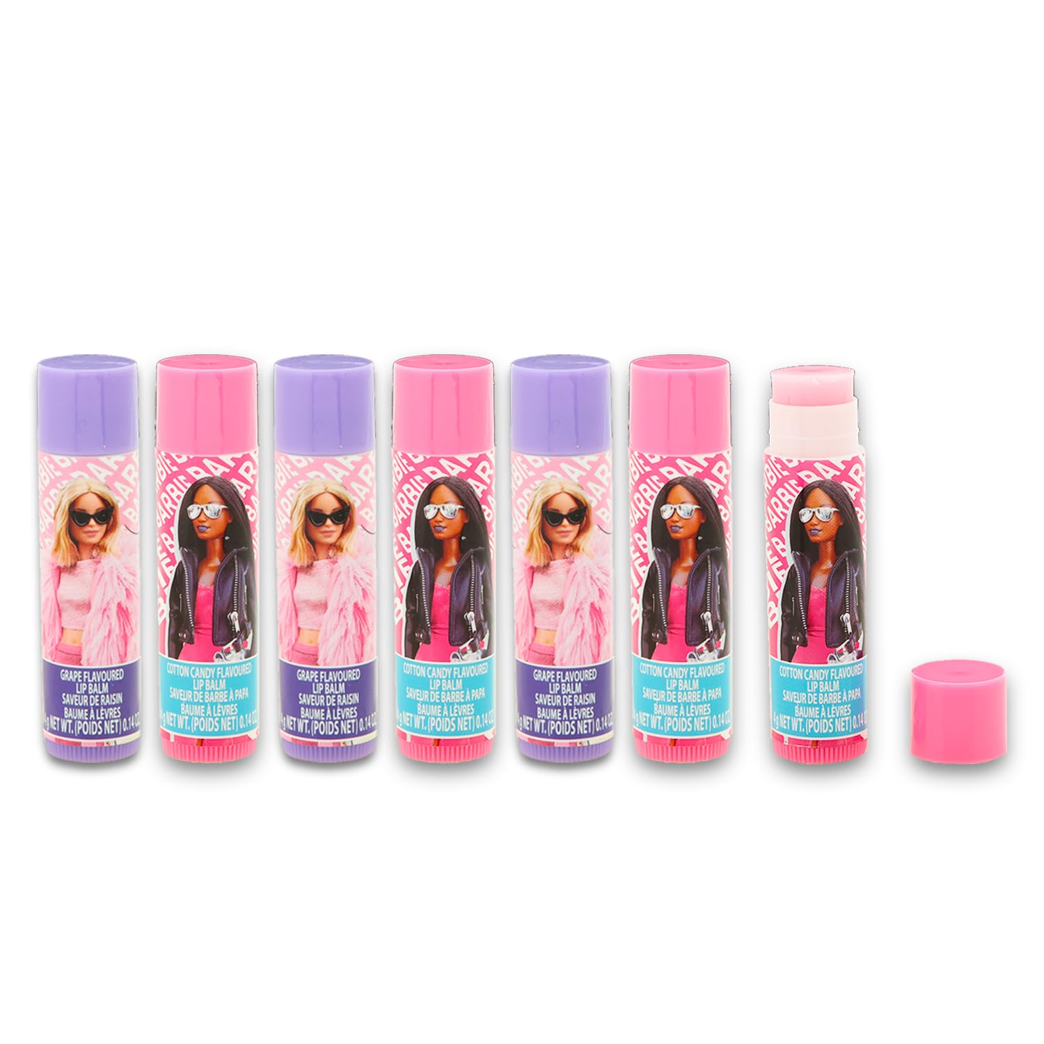Barbie Lippenbalsam-Set für Mädchen – Bündel mit Barbie Lippenbalsam, Barbie Lipgloss, Schlüsselanhänger, Aufkleber und mehr | Barbie Lippenbalsam-Set für Kinder, Kleinkinder