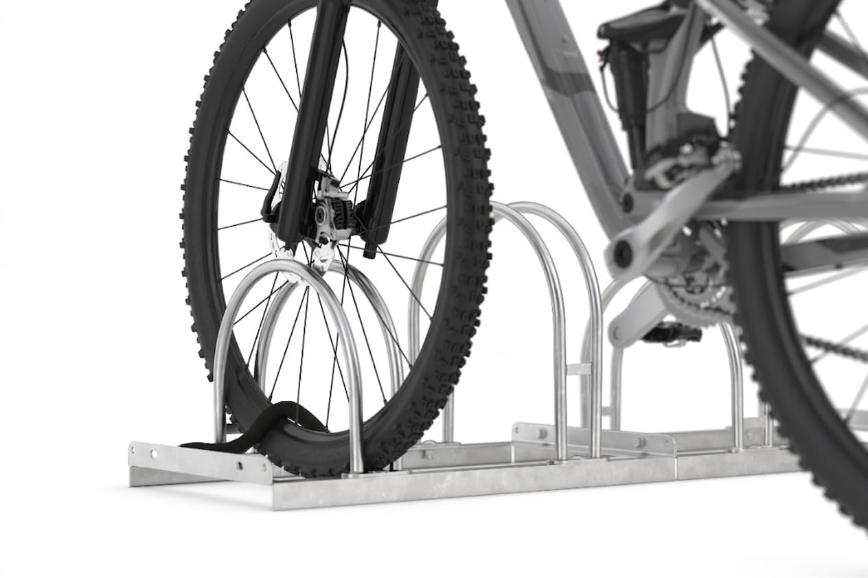 Bogenparker 5052 | Fahrradständer für 2 Fahrräder | einseitig | Freiaufstellung | Abwechselnde Hoch-/Tiefeinstellung | erweiterbar | Fahrradparker Bodenparker Mehrfachständer Bügelparker | Dreifke®