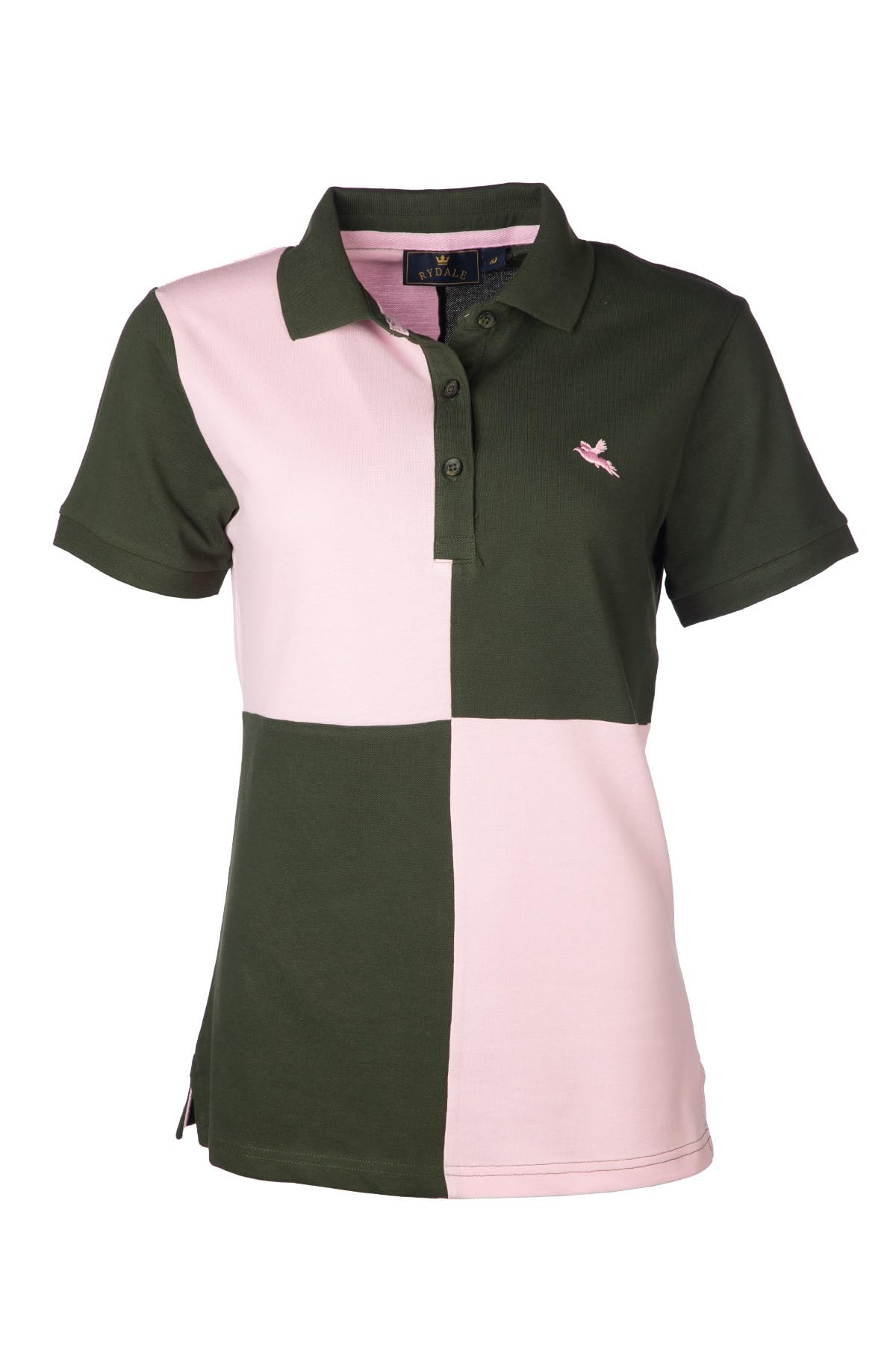 Rydale Ladies Quartered Polo Shirt Country Classic Contrasting Colours Women (UK, Numeric, 10, Regular, Regular, Olive)