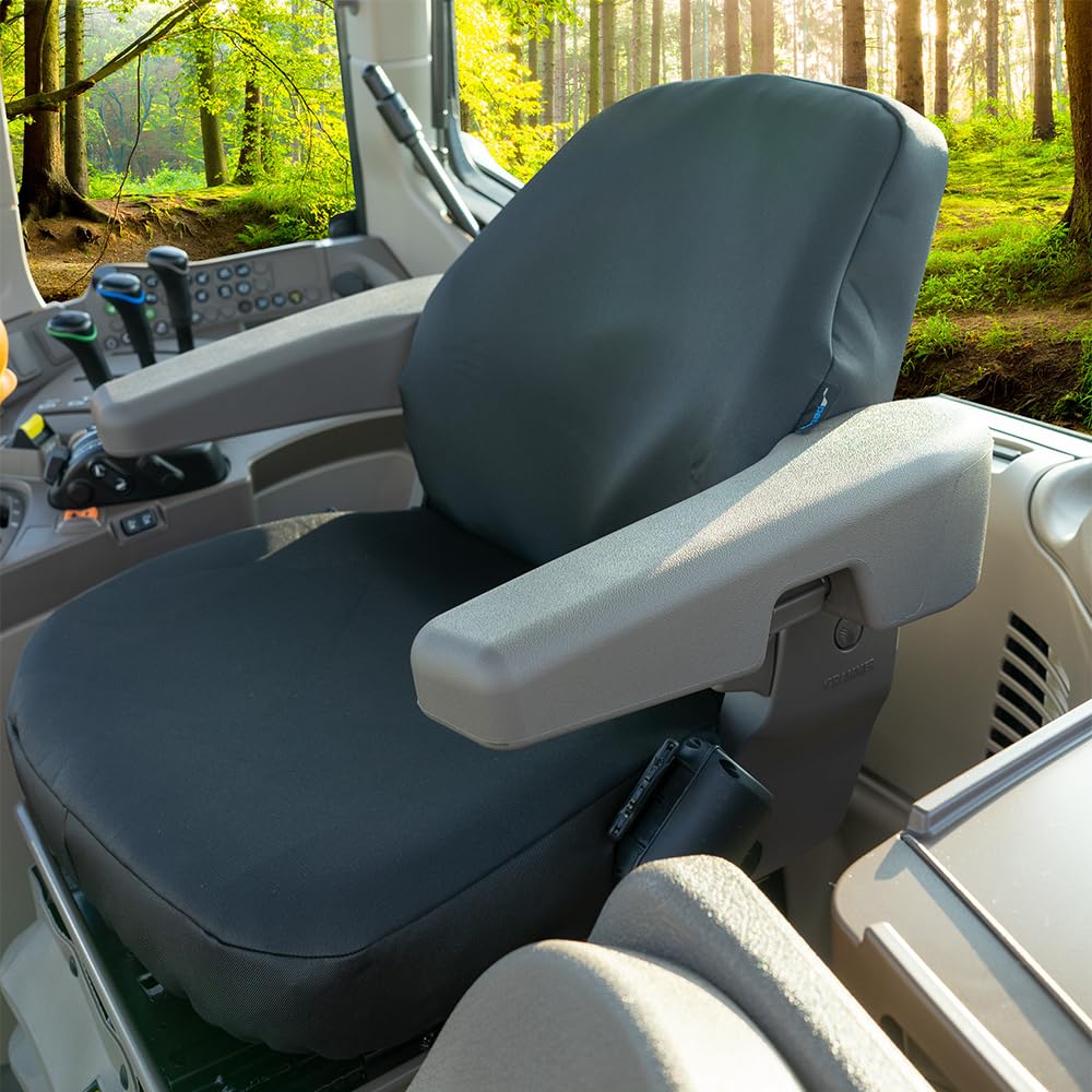 PETEX Protective Seat Cover for Tractor Made of Fabric Cover Anthracite, 1 Piece, Suitable for Grammer S42, S42/1, DS50
