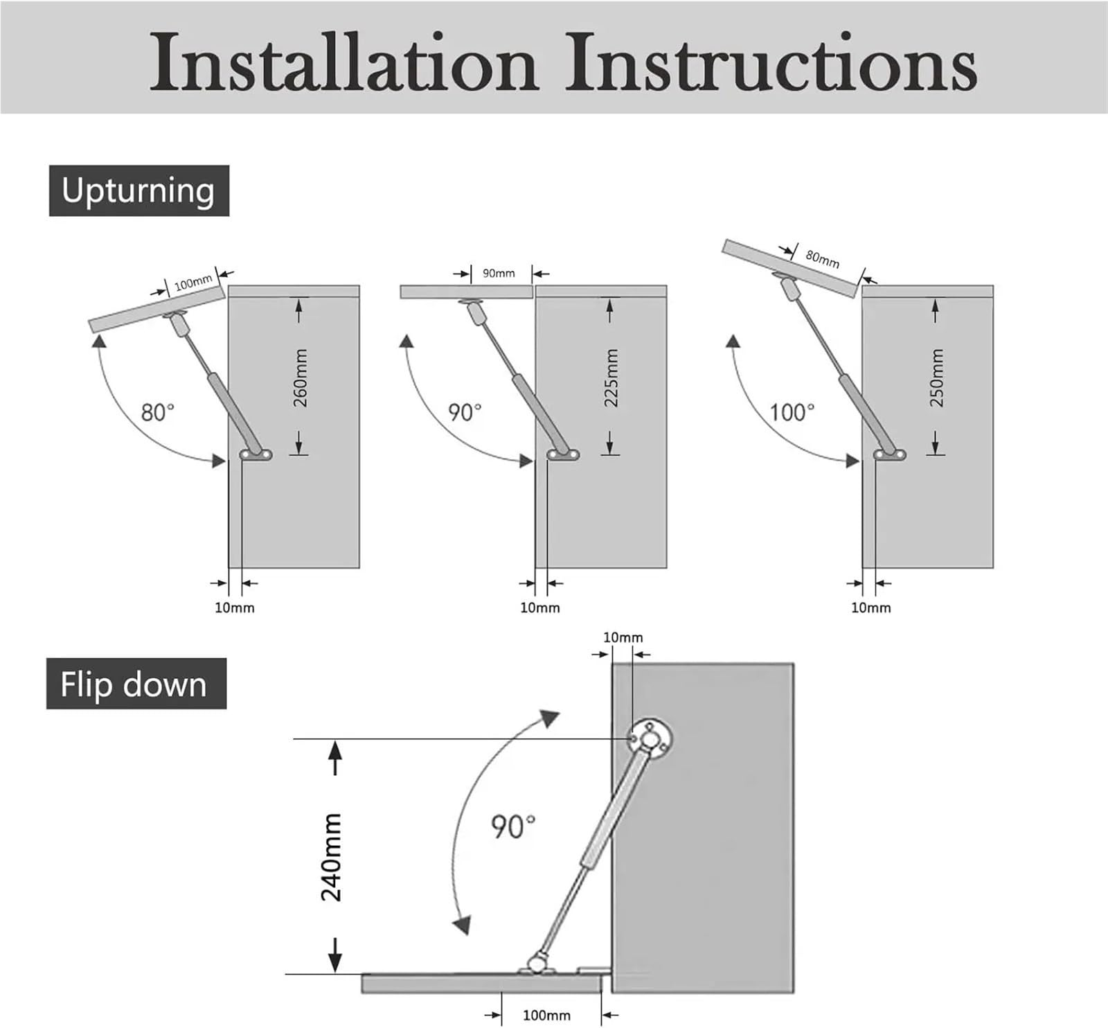 6 pezzi di mobili for, asta supporto pneumatico, Tatami, porta idraulica su e giù for gas, telescopica Per Mobili(6KG 60N)
