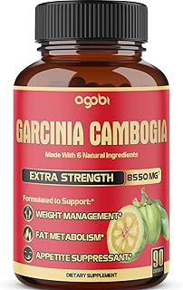 agobi Pure Garcinia Cambogia Capsules 8550mg - 6in1 with Green Tea, Arjuna, Garlic Bulb, Turmeric & Black Pepper - Weight Support Supplement - Appetite Suppressant - 90 Counts