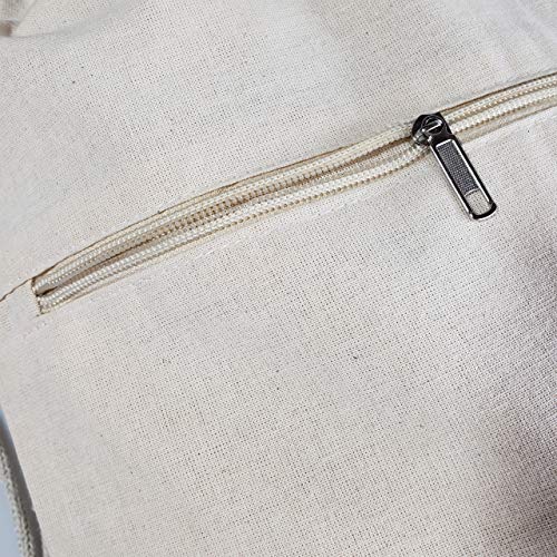 Tbf Cotton Canvas Drawstring Backpack With Zippered Front Pocket Cinch Sack Pull String Sport Bags For Gym thumb #5