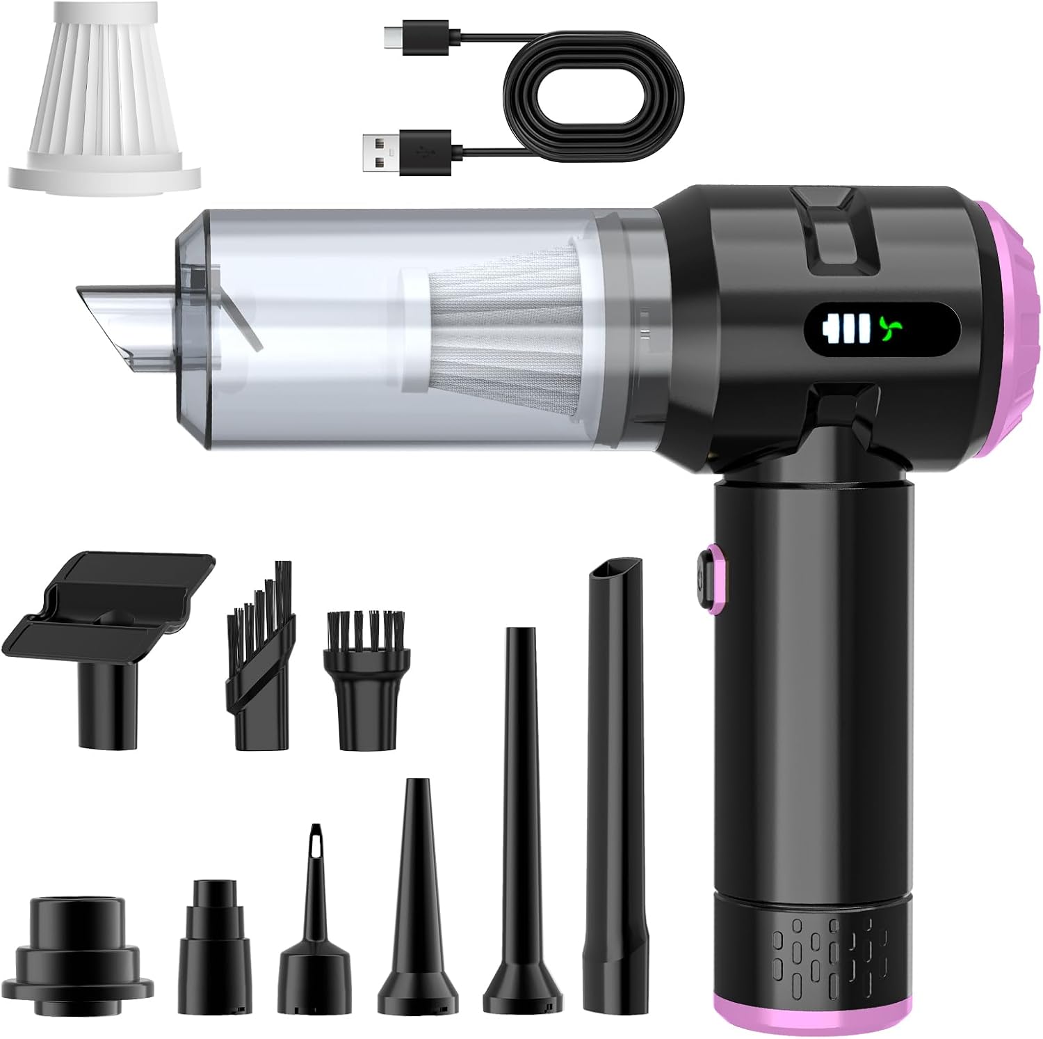 Wansimoo Handheld Car Vacuum Cleaner,25000PA Strong Cyclonic Suction Car Vacuum Portable Cordless with Digital Display Mini Vacuum for...