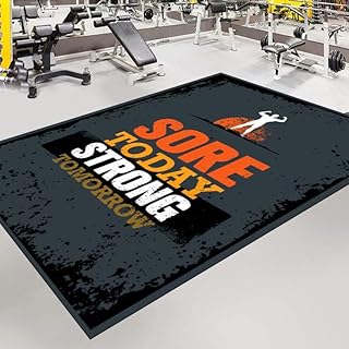 hr-md455.8 (19''x27'')=50x70cm Gym Rug - Fitness & Cardio Pattern - Moti...