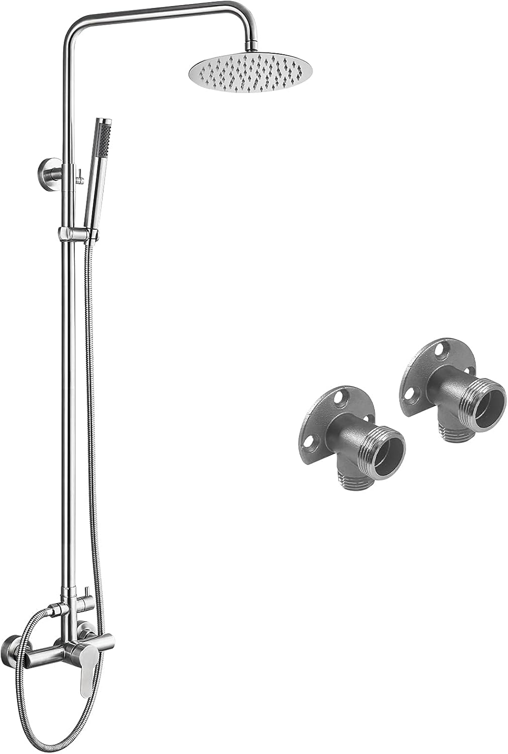 Outdoor Shower Faucet SUS304 Shower Fixture Combo Set 8 inch Rainfall