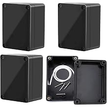 Junction Box Waterproof IP65 Pack of 4 Electronic Casings 65 x 58 x 35 mm Junction Box Including Matching Screws and Sealing Strips for Indoor and Outdoor Electrical Installations