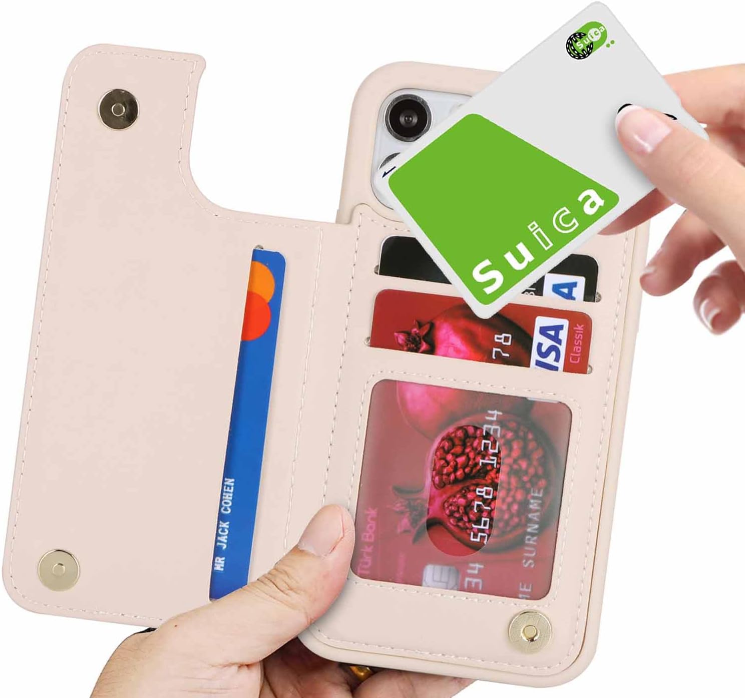 iCoverCase Compatible with iPhone 13 Pro Max Phone Case with Card Holder, Wallet Case for Women Men RFID Blocking PU Leather Protective Case 6.7 Inch (Beige) - Image 9