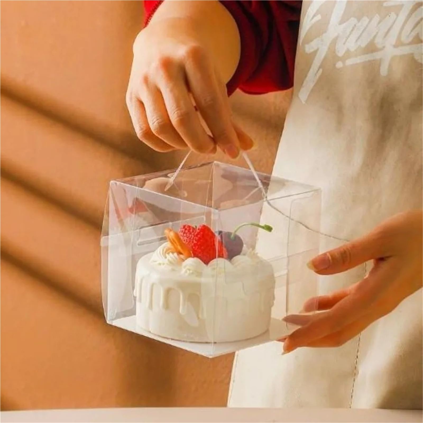 Caja para Tartas Caja de pastel plástico transparente 10 piezas