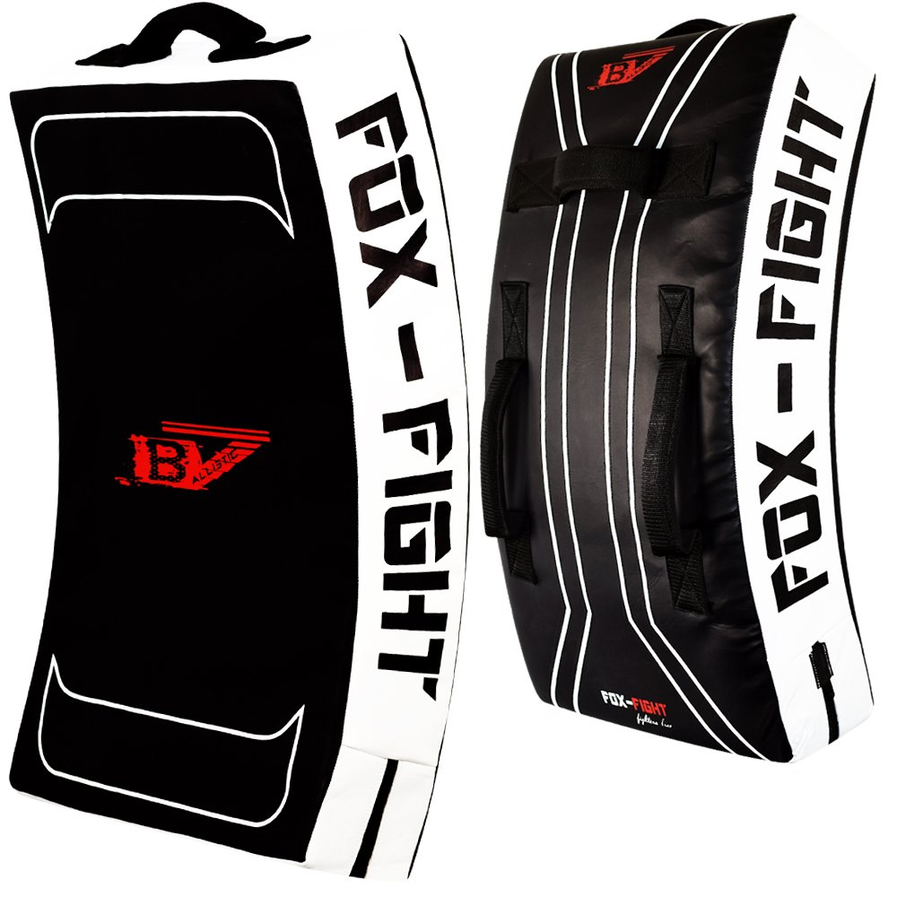 FOX-FIGHT B7 Kick Schlagschild gekrümmt professionelle hochwertige Qualität Pratze Schlagpolster gerade Training Grappling Sparring Muay Thai Kickbox Freefight Kampfsport