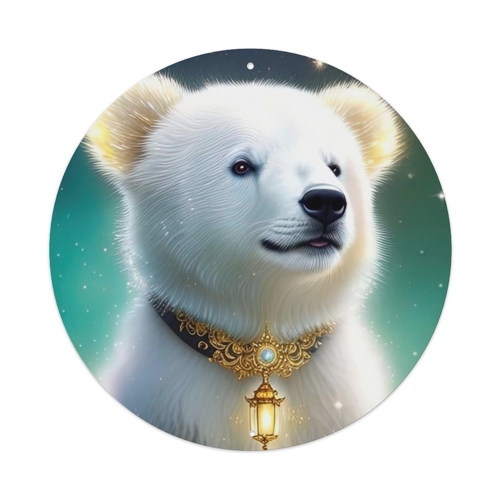 Cute Little Polar Bear Animal Vintage Metal Tin Sign Plaque Wall Decor for Cafe, Club Bar, Office, Garden Metal Poster 8x8Inch