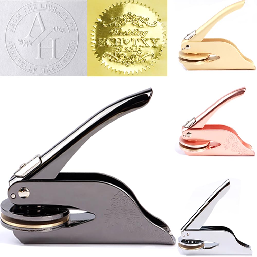 Book Embosser Personalised, Custom Embosser from The Library of Stamp Customised Stamp for Wedding Invitation, Notary Seal Labels