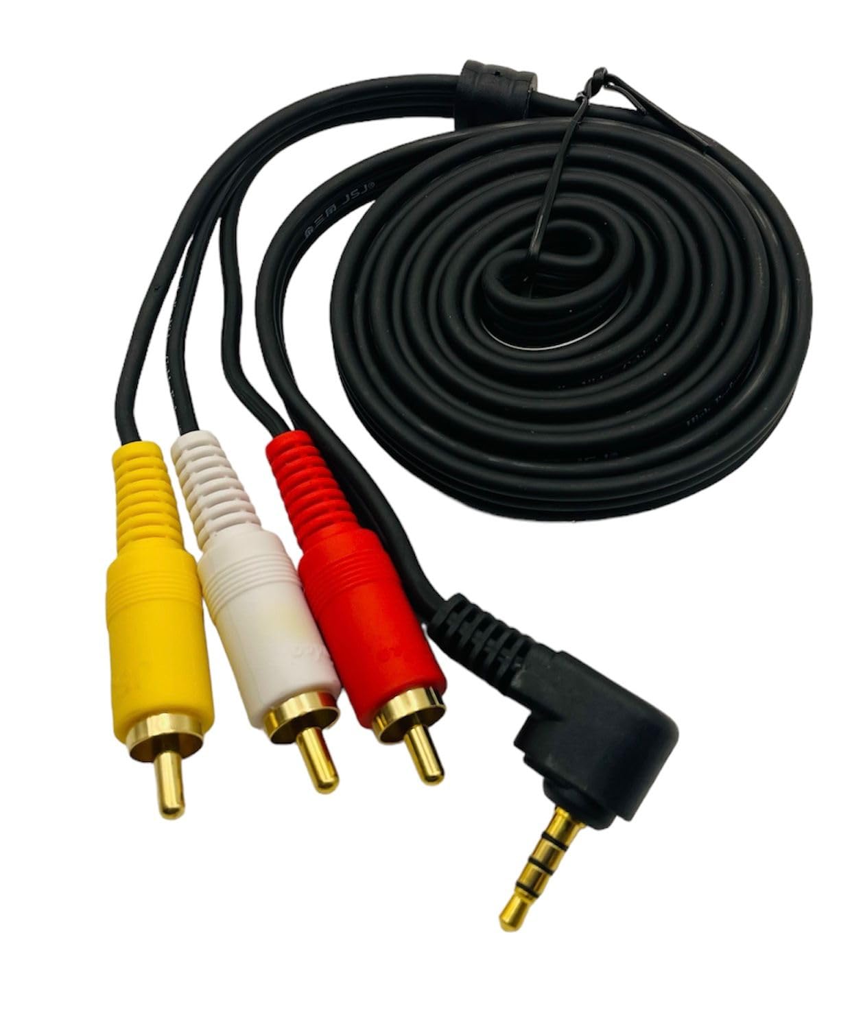 Lucky Sky 3RCA to 3.5mm Audio Cable 1.5Meter, 3 RCA Male to 3.5mm Male Stereo Jack Phono Y Splitter Nylon-Braided Aux Cable for DJ Controller, Dolby Digital, DTS, Speaker, Gold-plated Connector, Black