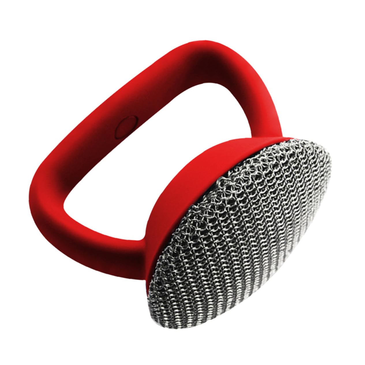 FRCOLOR Stahltopfbürste mit Edelstahl Geschweißten Metallringen Langlebiger Pfannenreiniger mit Langem Griff Leicht zu Reinigen für Küchenreinigung und Hausarbeit