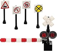 Vista 5 de Juguetes de ladrillos de construcción Ferrocarril de tren personalizado 2 Señales de cruce 2 Puertas de cruce 8 suspiros de ferrocarril