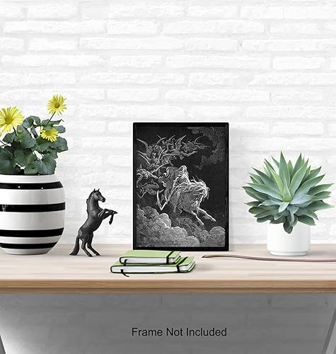 Miniatura 5 de Grim Reaper Poster - Satanic Decor - Lucifer Merchandise - John Milton Paradise Lost - Hail Satan - Beelzebub - Gothic Home Decor - Goth Wall Decor