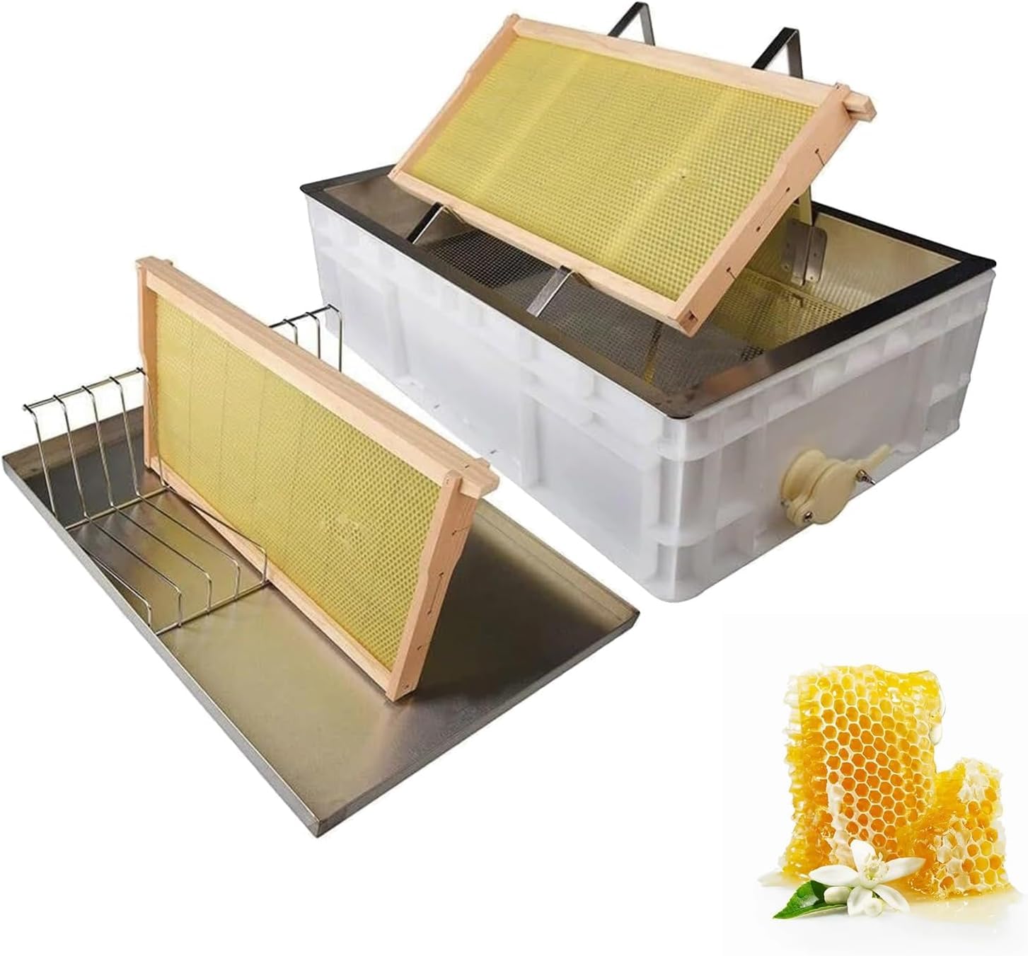 XNXYSMKJ Beekeeping Uncapping Station with Drip Tray and Container for Honey Harvesting, Frame Uncapping Tool,Versatile Applications