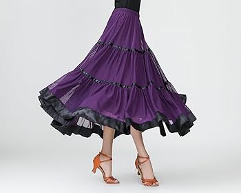 紫色 社交ダンス用ドレス　M 競技会　ミニデモ　上品な色　スカートのボリューム◎ 社交ダンスドレス】⭐️【商品番号AIー 240915 】スタンダードドレス