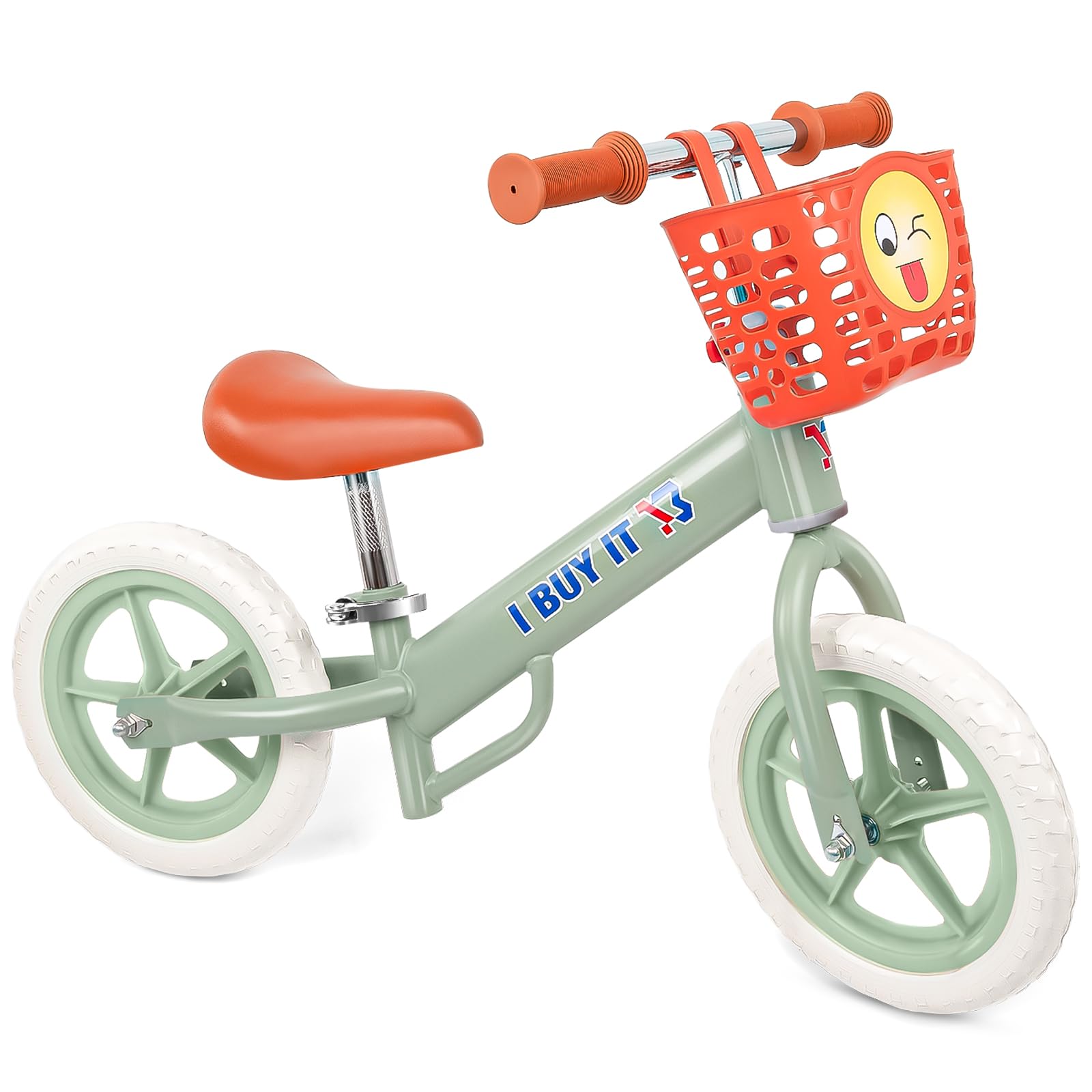 Toddler Balance Bike 2 Year Old - No Pedal Kids Training Bike with Adjustable Seat, Handlebar, EVA Wheels 12 Inch Lightweight Baby First Bike for 2,3,4,5 Year Old Boys and Girls- White & Green