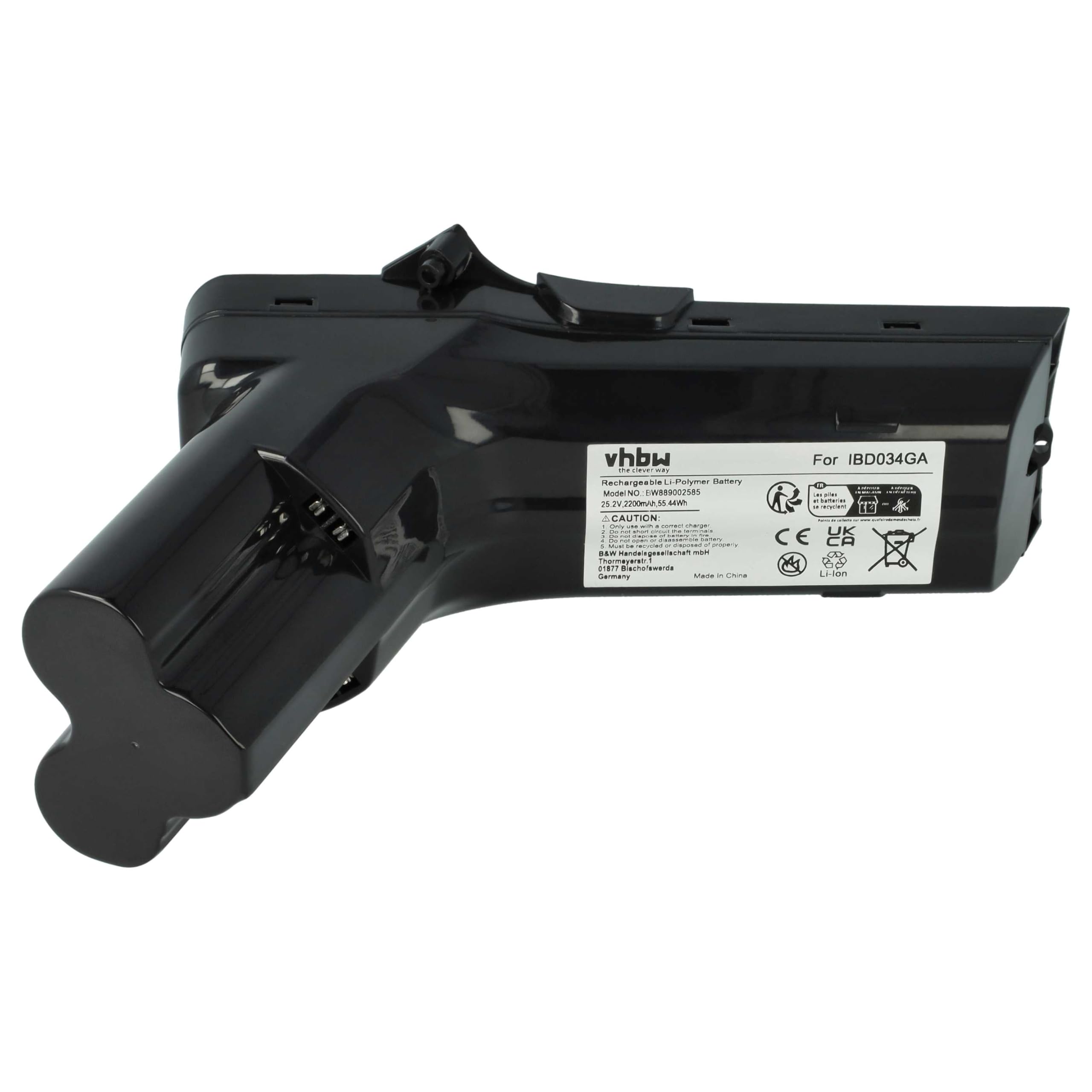 vhbw 1 x akumulator kompatybilny z Philips SpeedPro Max XC7042/01, FC6908, FC6828, FC6904, FC6904/01 czarny odkurzacz (2200 mAh, 25,2 V, Li-ion)