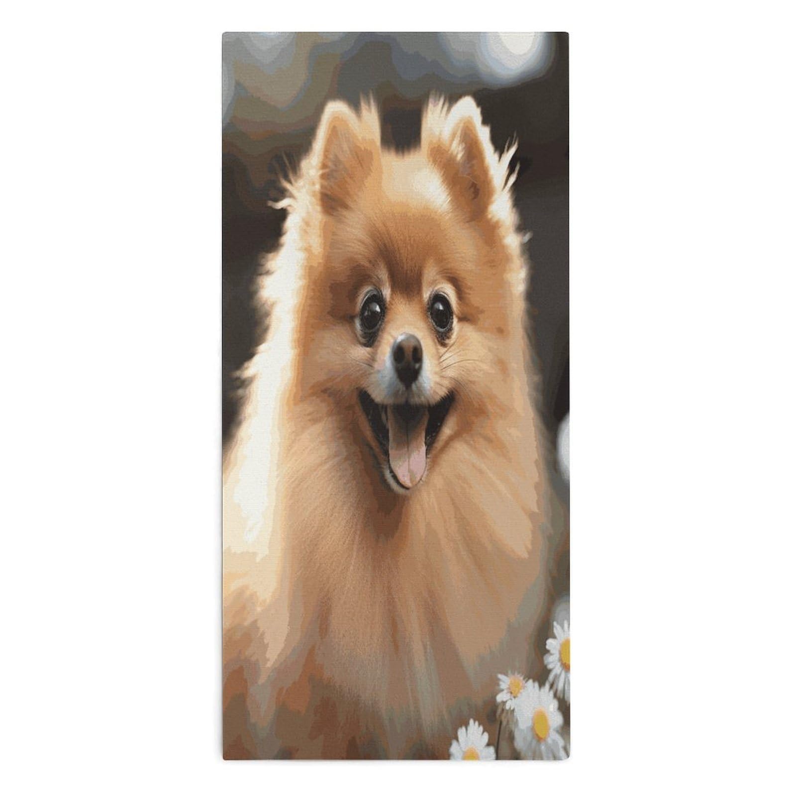 YUXBVKRS Pomeranian Dog Hand Towels for Bathroom 14x29 Inch