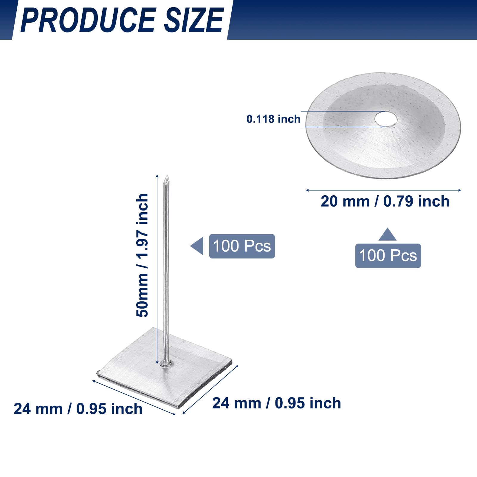 PATIKIL 50mm Self Stick Insulation Pins - Image 2
