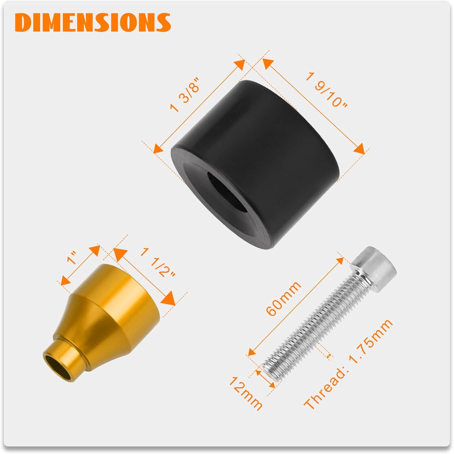 Saddlebag Guards Tip-Over Crash Bars & Frame Sliders Anti Crash Protector M12-1.75mm x 60mm Screw Gold for Harley Touring Road King Street Electra Glide CVO Ultra Limited Freewheeler 2009-2025