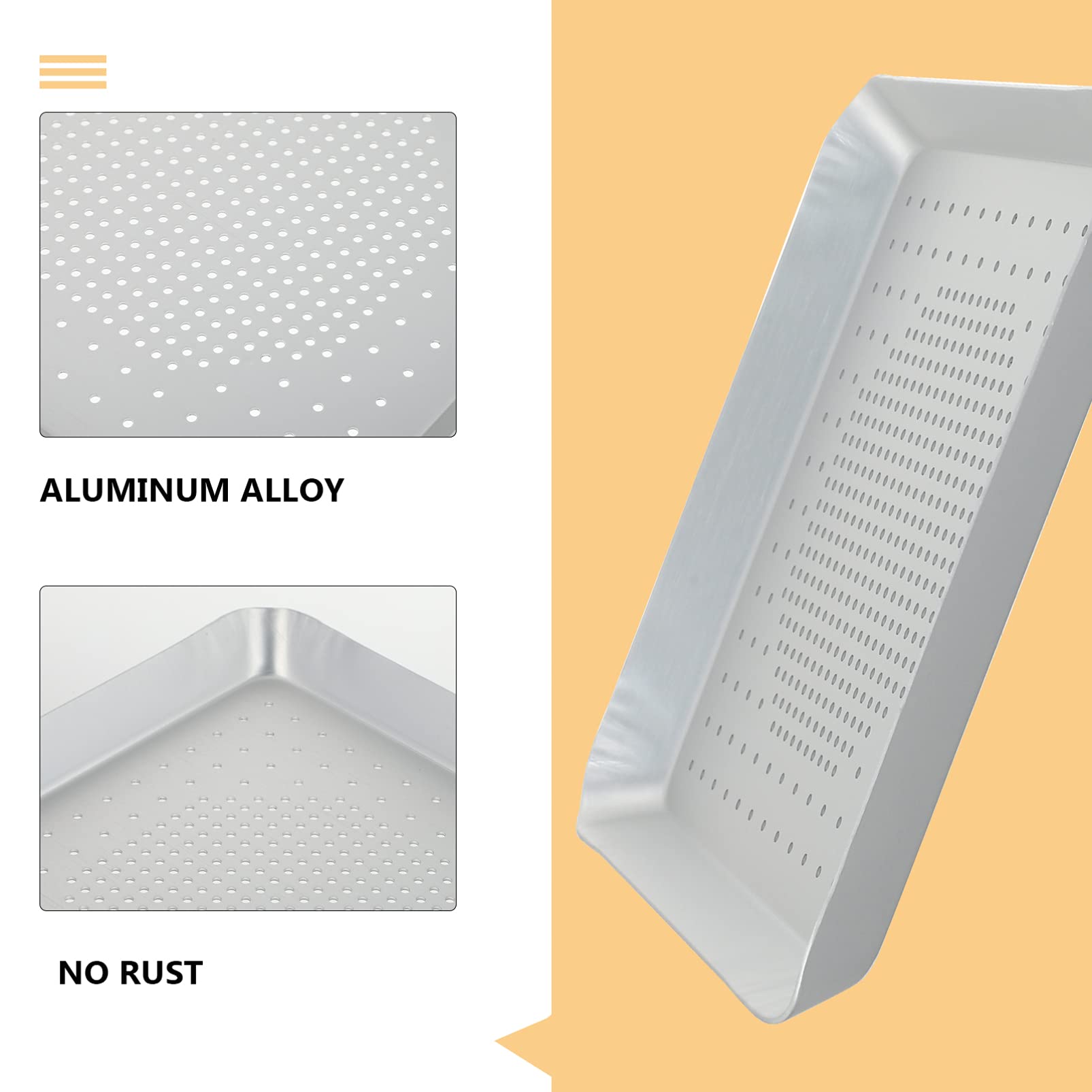 Fauhapyway Plaque Pizza Perforée Aluminium 35,6 Cm - Maille Anti-Adhésive Pour Croûte Croustillante
