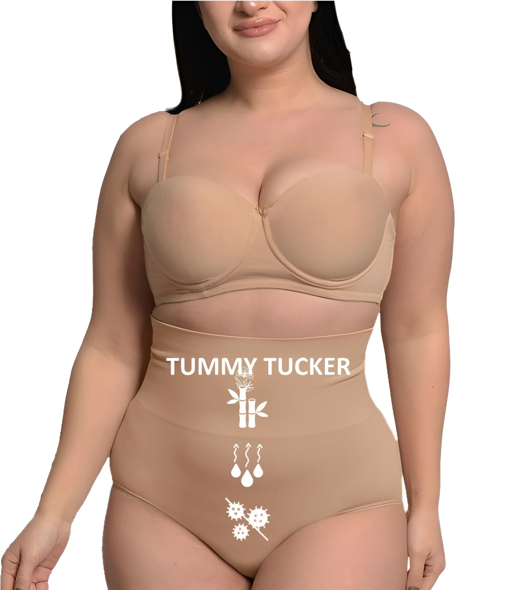 Inner Sense Super Soft Bamboo Shapewear for Women | High Waist Tummy Tucker for Women Invisible Under Clothing I Seamless Waist Cincher for Belly Control