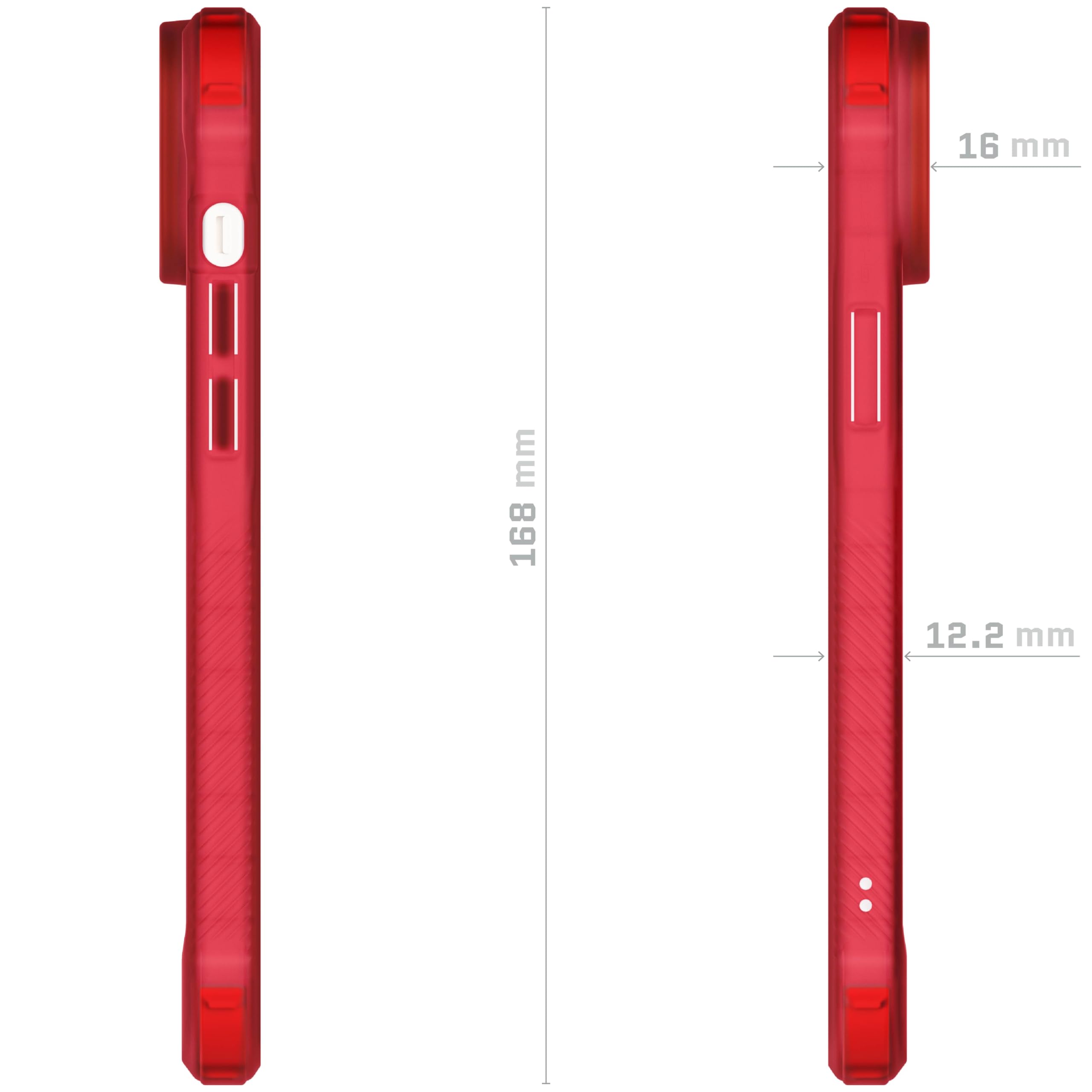 Ghostek Covert MagSafe - Funda transparente de silicona a prueba de golpes para Apple iPhone 15 Plus, compatible con MagSafe magnético (6.7 pulgadas, rojo)